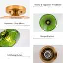 Semi Flush Mount Ceiling Light,Green Glass Vintage Ceiling Light Gold Base 12Inch E26 Base, Hallway Vintage Lights for Living Room, Kitchen, Bathroom 1 Light(Bulb Not Included)