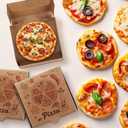 50 Pcs Mini Pizza Box 3.5 x 3.5 x 0.8 Inch Kraft Small Pizza Boxes Cookie Mini Pies Party Favors for Guests Celebrations Party Favors Weddings