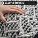 Waffle Bath Mat, Boho Bathroom Rugs Extra Soft and Absorbent Non Slip Washable Bath Rug, Rubber Backed Bathroom Floor Mat Outside Shower Mat, 17x24