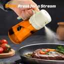 2 in 1 Olive Oil Sprayer for Cooking, Light-Blocking Olive Oil Dispenser Bottle for KitchenSpray and Pour, 16oz/470ml Dark Amber Glass Bottle, Upgraded ABS Black Cap Oil Mister for Air Fryer