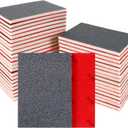 24 Pcs Sanding Sponge 120 Grit, Washable & Reusable Sanding Blocks for Wood, Metal, Drywall, Glazing, Wet Dry Sandpaper for Smooth Finishing