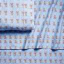 Society6 Bright Posies & Stripe Percale Cotton Sheet Set, Queen