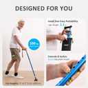 REHAND Walking Cane for Men & Women - Foldable, Adjustable, Lightweight, Self Standing Pivot Walking Cane, Soft Handle Grip, with Travel Bag, Walking Sticks for Seniors & Adults (Blue)