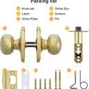 Goldenwarm 1 Pack Brushed Gold Passage Door Knobs, Closet Door Knobs Gold Interior for Closet & Hallway