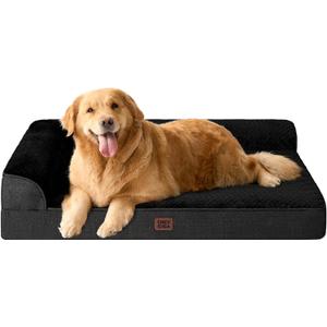 EHEYCIGA Extra Large Dog Bed Othorpedic, Memory Foam XL Dog Bed with Washable Removable Cover, Waterproof Pet Sofa Couch XLarge Size Dogs with Nonskid Bottom, 44x32x6.5, Black