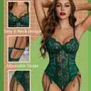 Avidlove Lingerie for Women Sexy Lace Bodysuit Teddy One Piece Lingerie Lace-up Back Cut Out Lingerie (Green, S)
