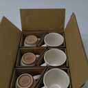 AmorArc 12oz Ceramic Coffee Mugs set of 6, Stylish Coffee Mugs with Rustic Terracotta Underside for Latte/ Cappuccino/ Milk/ Cocoa, Dishwasher&Microwave Safe, Light Beige