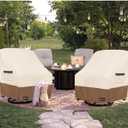 ANartcle Outdoor Swivel Lounge Chair Cover 2 Pack,600D Waterproof Heavy Duty Patio Chair Covers(35 W x 37 D x 38.5 H inches),Patio Swivel Chair Covers for Outdoor Furniture,Beige&Brown.
