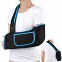 Arm Sling, Lightweight & Breathable Medical Sling with Adjustable Shoulder Strap, Shoulder Mesh Immobilizer Slings for Elbow Injury/Torn Rotator Cuff/Wrist Injury/Surgery, Right or Left, Women or Men (Blue)