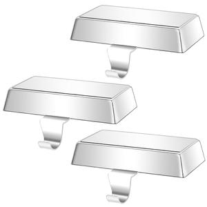 Hxezoc 3 Pack Silver Christmas Stocking Holders, Metal Mantel Stocking Hangers, Weighted Metal Hanging Hooks for Christmas Fireplace Mantel Decorations Xmas Holiday Supplies