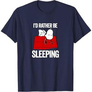 Peanuts - Snoopy Still Sleeping T-Shirt, XL, Navy Blue 