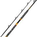 Fiblink 1-Piece Saltwater Offshore Trolling Rod 6-Feet Big Game Rod Conventional Boat Fishing Pole (Straight, 6 '- 2pc - 30-50lbs)