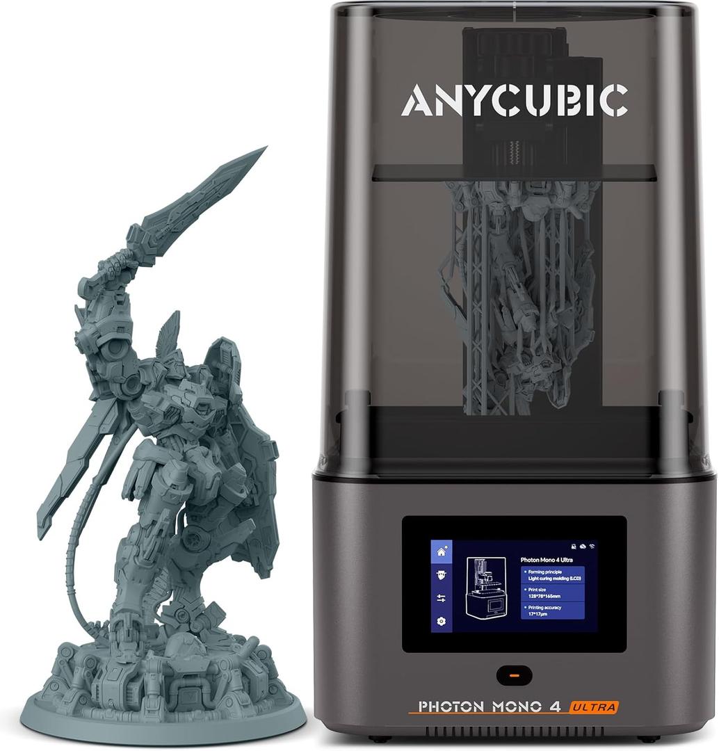 ANYCUBIC 10K Resin 3D Printer, Photon Mono 4 LCD 3D Printer with 7-inch Mono Screen, Upgraded LighTurbo Matrix and Printing Platform, Printing Size of 6.04''x3.42''x6.49''