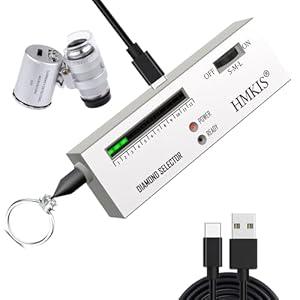 HMKIS Diamond Tester Pen, Professional Jewelry Diamond Tester with 60X Jewelry Loupe Magnifier, Diamond Selector for Novice and Expert (Non-Rechargeable)