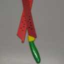 DECHOUS Watermelon Knife with Sleeve: Long Serrated Watermelon Knife for Melon Cutting - Kitchen Fruit Melon Cutter Slicer for Home Summer Party Fruit Serving (Red Green)