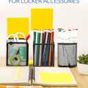 VICNOVA Magnetic Pen Holder, Stands for pens and pencils, Locker Organizer with Strong Magnets Metal Mesh Storage Magnetic Basket for Refrigerator Whiteboard Locker Accessories Classroom Must Haves