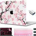 CISSOOK Cherry Blossoms Hard Shell Case for MacBook Pro 14 inch M5 A3434 M4 A3112 A3185 A3401 M3 A2992 A2918 M2 A2779 M1 A2442, Cherry Floral Cover with Keyboard Cover for 2021-2025 Pro 14.2