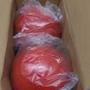 Lanpn 4 Pcs 6" Outdoor LED Ornament, Large Christmas Battery Powered Ball Lights, Xmas Tree Sphere Bulb Decor with Dark Sensor, Christmas Lighted Ornaments for Lawn Garden Yard Patio, Red