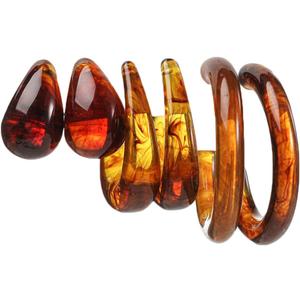 3Pairs Lightweight Minimalist Vintage Polished Teardrop Waterdrop C Shape Circle Round Cuff Acrylic Resin Hoop Earrings Colorful Thick Chunky Wide Thin Acetic Acid Earrinsg Set for Women