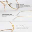 Small Metal Round Reading Glasses for Women Men Classic Vintage Retro Shades Blue Light Blocking Computer Readers