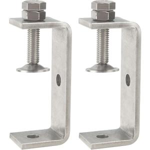 Stainless Steel C Clamps 3.2In for Mounting, Heavy Duty Metal U Clamp for Metal Working Small Desk Clamp with Stable Wide Jaw Opening & Protective Pads/I-Beam Design (2pcs)
