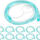 10 Pack High-Flow Ultra Soft Nasal Oxygen Cannula, Green Tubing and Each Individual Packing with Standard Connection 7 Ft