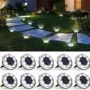 SOLPEX 10 Pack Solar Ground Lights Outdoor Waterproof, Solar Powered Pathway Lights, Landscape Lighting for Garden Walkway Driveway Backyard Decor (Cool White)