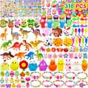 bider 318 pcs Easter Eggs with Toys inside Bulk filled Easter Basket Stuffers Egg Hunt Easter Party Favors for Kids Toddlers Boys Girls 100 pack