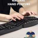 Perixx PERIBOARD-512B Wired Ergonomic Keyboard - Split Keyboard, Wrist Rest, Natural Typing - Wired USB Connectivity - US English - Black