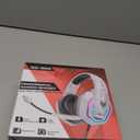 Gaming Headset for PS5, PS4, Xbox Series X|S, Xbox One, PC, Switch, Mac - RGB Over-Ear Headphones with 7.1 Surround Sound, Noise Cancelling Mic, 50mm Drivers & Memory Earmuffs for Nintendo 64 (White)