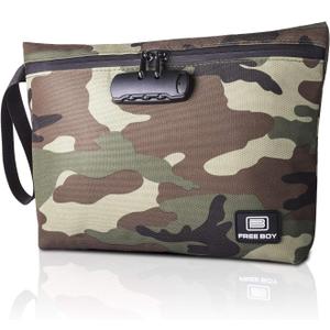Free Boy Smell Proof Bags 11.8"x8.6"Durable Odor Proof Stash Bag with Combination Lock,Smell Odor Case Container