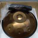 Handpan, 18 inches, 9 notes, 440Hz, G minor, comes with handpan stand, handpan bag, two beaters, and dust cloth.9-440hz (Mini Gold)