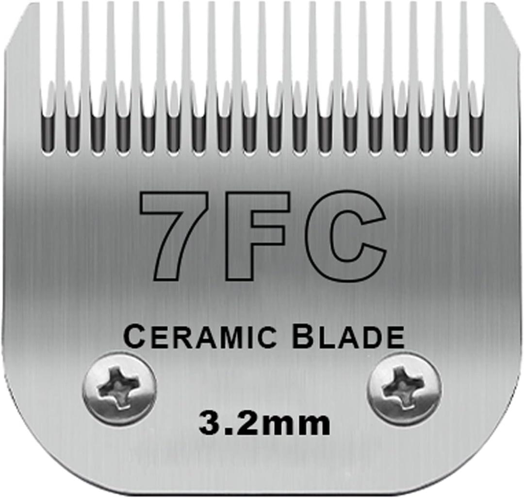 Detachable Pet Dog Clipper Blades, Compatible with Size-7FC Cut Length 1/8"(3.2mm), Most Oster A5, KM Series Clippers,Made of Stainless Steel Blade 1Pack