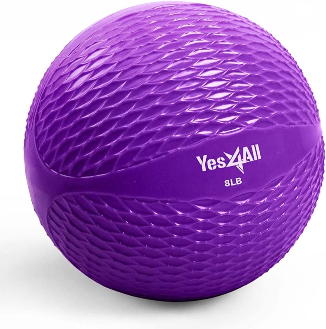 Yes4All Weighted Toning Balls for Exercise, Soft Medicine Balls for Exercise, Pilates, Yoga, Balance, Flexibility, 2-10lbs (K. 8lb - Purple)