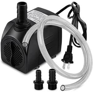 PULACO 400GPH Submersible Pump with 5 ft Tubing, (1500L/H 25W) durable fountain water pump for Pond Fountain, Aquariums Fish Tank, Statuary, Hydroponics