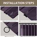 Plum Purple Pinch Pleated Linen Curtains 96 Inch Length 2 Panels for Living Room Bedroom Vintage Farmhouse Window Privacy Light Filtering Semi Sheer Back Tab Drapes with Hooks for Dining Room 40x96