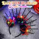 GORTIN Light up Halloween Headband Black Flower Gothic Headpiece Spider Hair Accessories for Women (Black, Free size)