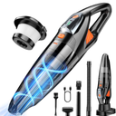 Handheld Vacuum Cordless 25000PA Powerful Suction, Portable Car Vacuum, 3 in 1 Hand Held Vacuum Rechargeable 8000mAh with LED Light, HEPA Filter, Home, Car Seats, Office, Pet Hair, Dust Buster