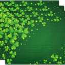 St Patricks Day Placemats Set of 4 18x12 Inch Clover Irish Shamrock Linen Place Mat Heat-Resistant Washable Wipeable Lucky Green Table Mat for Party Kitchen Dining Home Decor