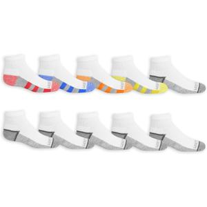 Fruit of the Loom boys Half Cushion Socks 10 pairs