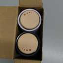 Non-Spill Salt and Pepper Grinder Set - Adjustable Ceramic Grinder - Minimalistic Spice Mill - Easy to Refill Condiments Dispenser - Wood & Soft-Coated Plastic - 6.2 x 2.2 inch (White & Grey)