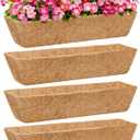 2 Pack 24 Inch Coco Liners for Planters - Coconut Liners for Planters Window Box Liners Coconut Fiber Planter Liner for Flowers Durable Natural Coconut Planter Liners for Outdoor Decor