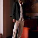 MAGE MALE Men's One Button Suit Jacket Elegant Solid Color Blazers Slim Fit Lightweight Sport Coats Blazer (Black, S)