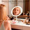 Mirror for Desk with Lights - Portable Detachable Small Travel Mirror with Lighting, Makeup Mirror Vanity Mirror for Bedroom, Led Light Up Mirror Gift for Women