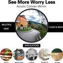 12" Acrylic Convex Mirror Adjustable Wide Angle View Traffic Mirror for Enhanced Security Coverage in Rooms, Offices, Warehouses, Parking Lots, and Addressing Corner Blind Spot Areas