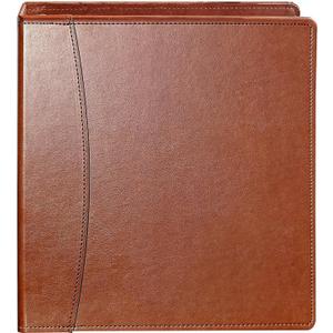 Vintage Brown Leather 3-Ring Binder  2-Inch Spine  Fits Letter-Size Paper (8.5" x 11")  Built-in Interior Pockets  File Folder Premium Business Organizer (Brown, 2 Inch)