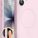 Miracase Magnetic for iPhone 17 Case, Compatible with MagSafe, Integrated Silicone Camera Control Cover, 3.0mm Thicken Shockproof Drop Protection Phone Case for 17,Sand Pink