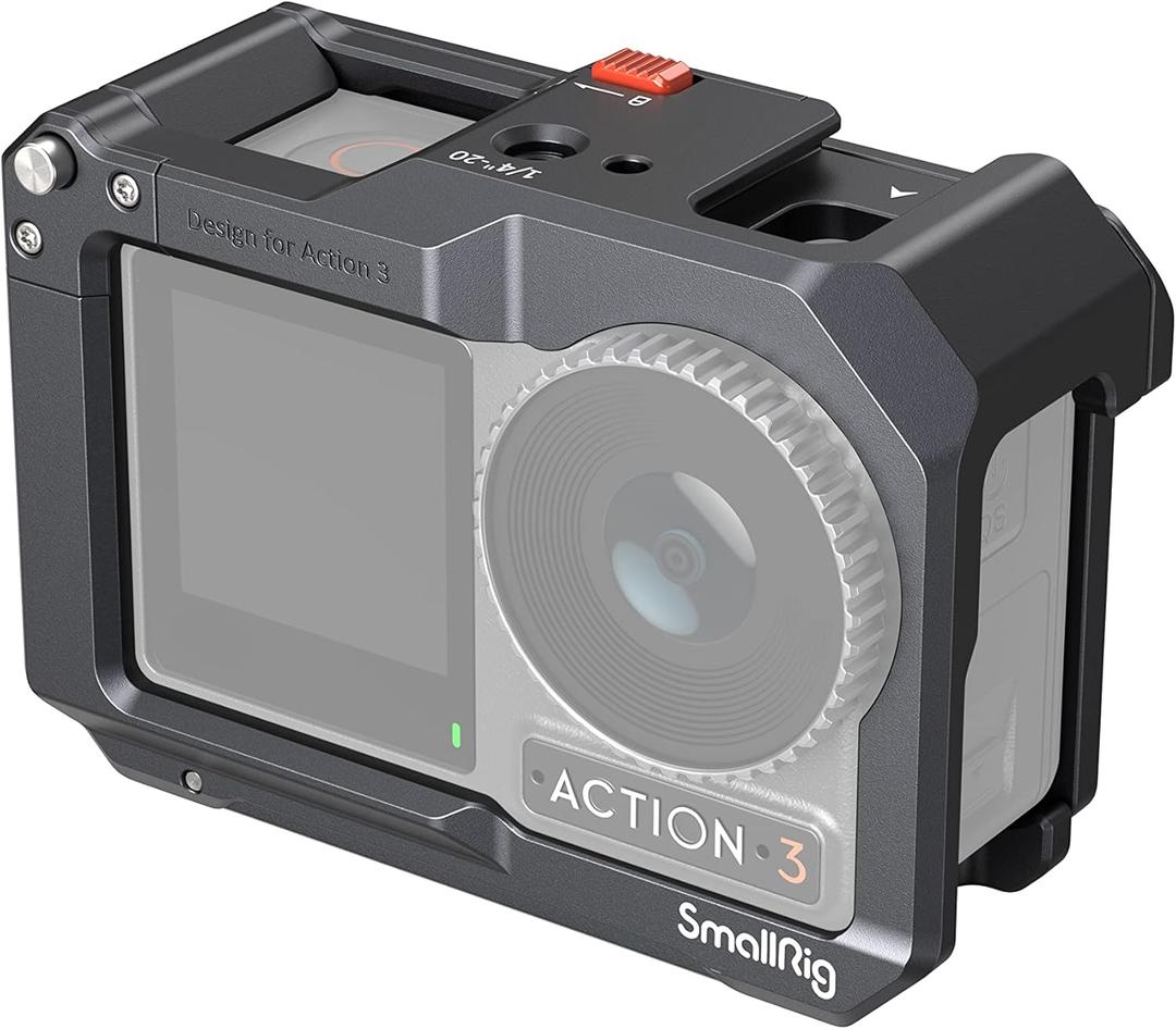 SmallRig Action 5 Pro Action 4 Action 3 Camera Cage for DJI, Protective Cage Compatible for DJI Mic, Protective Frame for Osmo Action 5 Pro Action 4 Action 3-4119C