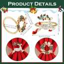 EBOOT 16 PCS Christmas Napkins and Ring Set 8 PCS Red Washable Napkins Cloth Fabric and 8 Christmas Rings Holder for Xmas Holiday Dinner Party Table Decoration(Elk, Bell)