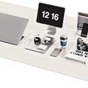 YSAGi Non-Slip Leather Desk Pad XL Size, Waterproof Laptop Computer Desk Keyboard Mat, Table Protector Blotter Mat, Large Mouse Pad for Office/Work/Home/Decor(Apricot Gray, 47.2" x 23.6")-No Band